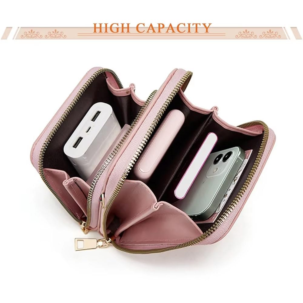 Wellvie Classy Women's Smartphone Shoulder Bag with Multi-Layer Pockets, Multi-Purpose Smartphone Pouch, and Multi-Purpose Smartphone Pouch,