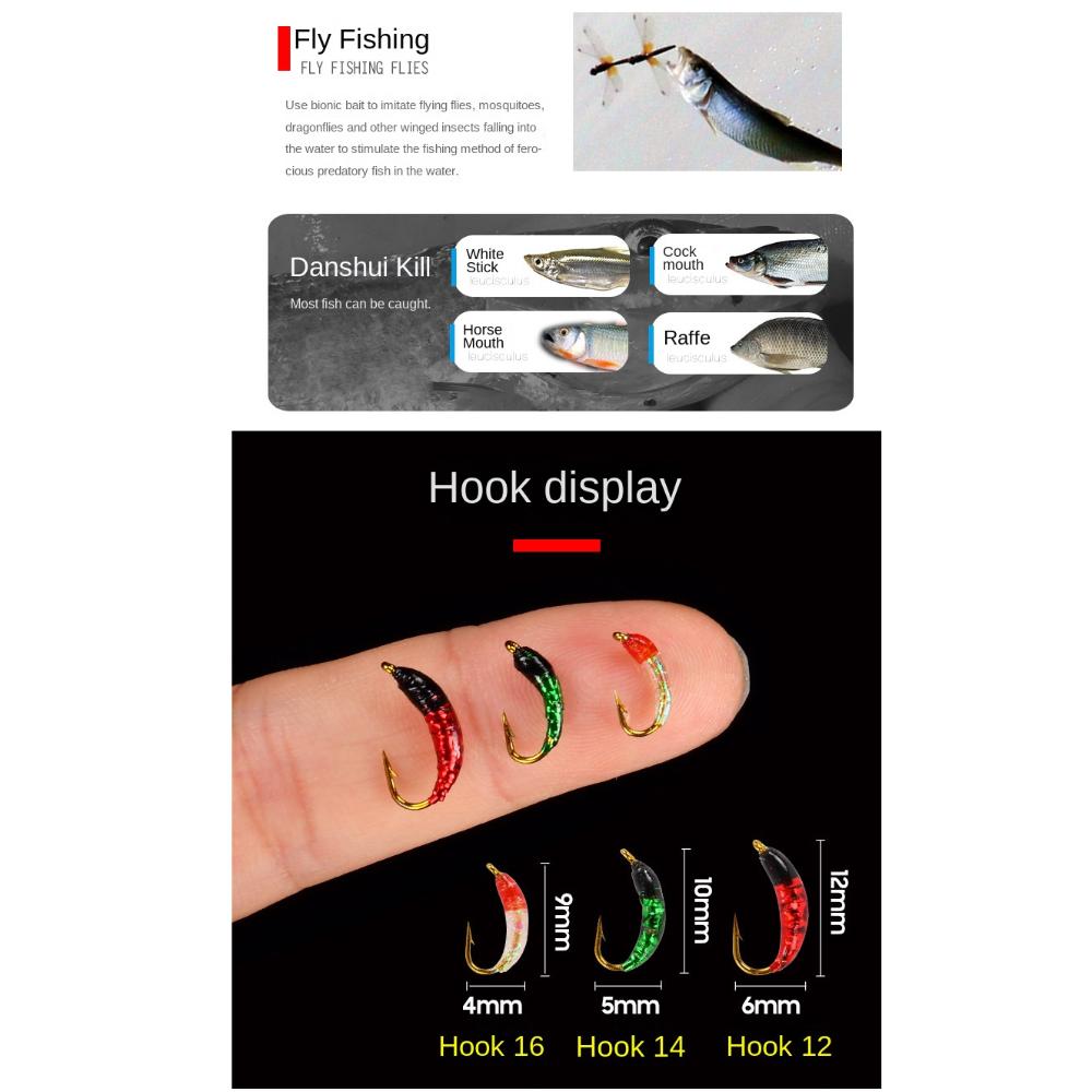 1/5PCS Fly Fishing Lures Kit Bionic Fly Fishing Bait Spinner Swim Baits Flies Fly Fishing