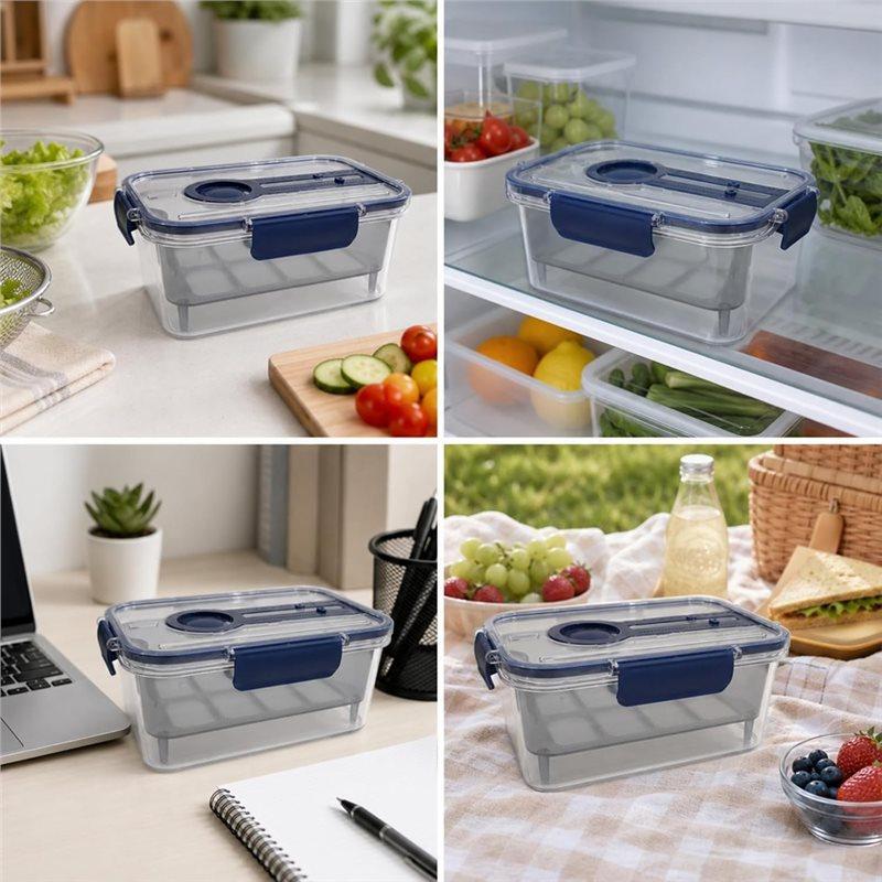 J1UL1N Airtight Food Storage Container With Removable Colander Clear Produce Keeper Drainage Basket Organizer Bins