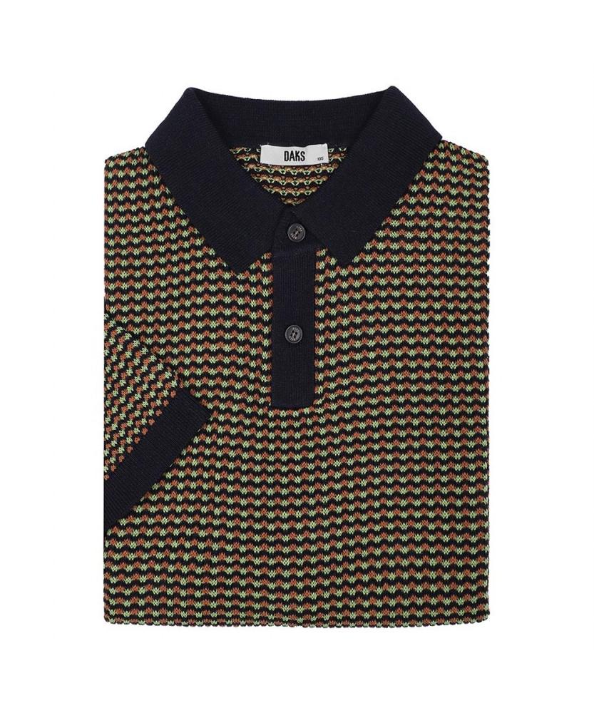 Dagseusyeocheu Paper Blend 3-Color Collared Knit Navy_Dls1Swts112N1