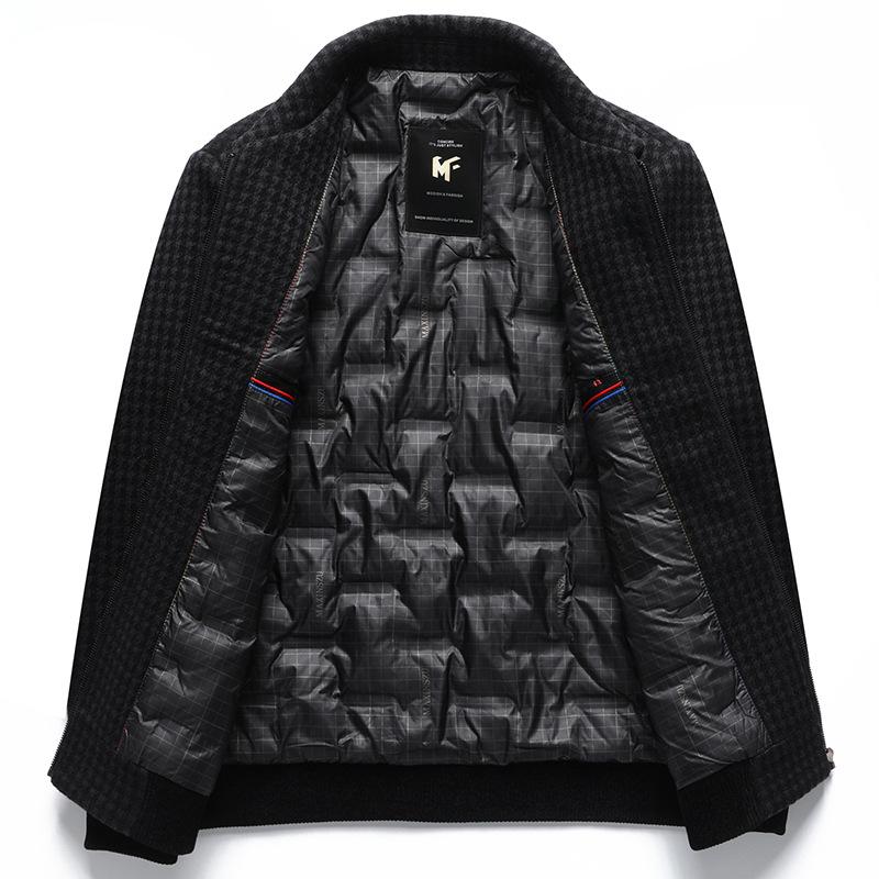 Mittelalterliche und ältere verdickte Wollfutter Business Reversjacke Herbst und Winter Neue Herren Freizeitjacke Papa-Jacke