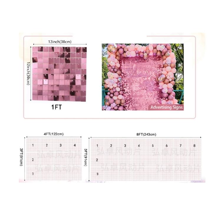 24Pieces  Reflective Party Decorations Interchangeable Glittering Panels For Photo Booth Backdrops Event