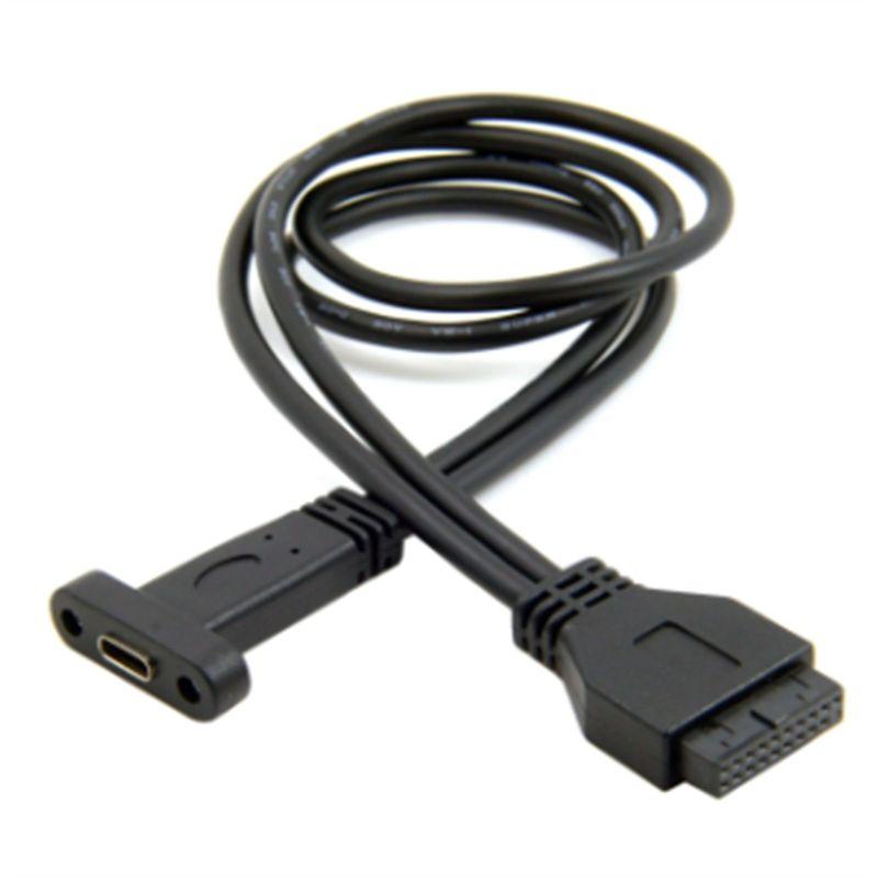 ABJI-1 Piece Single Port USB 3.1 Type C USB-C Female To USB 3.0 Motherboard 19Pin Header Cable Black Plastic чёрный