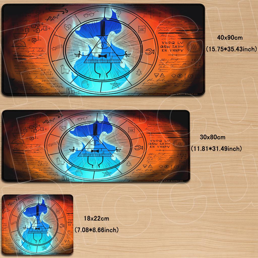Gaming Mouse Pad Gravity Fall Deskmat Xll Large Lock Edge Keyboard Pad Bill Cipher Carpet Computer Table Surface For Accessories