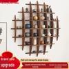 Chinese Solid Wood Wall-Mounted Teacup Rack - Antique Curio Shelf and Tea Set Display Stand