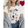 European Size Women'S Short-Sleeved T-shirt with Illustrations | Multiple Cats In Funny Poses, Fresh Hand-Painted Style