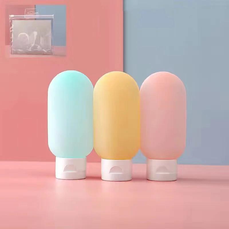 3pcs/set Travel Refillable Cosmetic Containers 60ML Travel Bottles Set Mini Squeeze Bottles for Toiletries Shampoo Conditioner