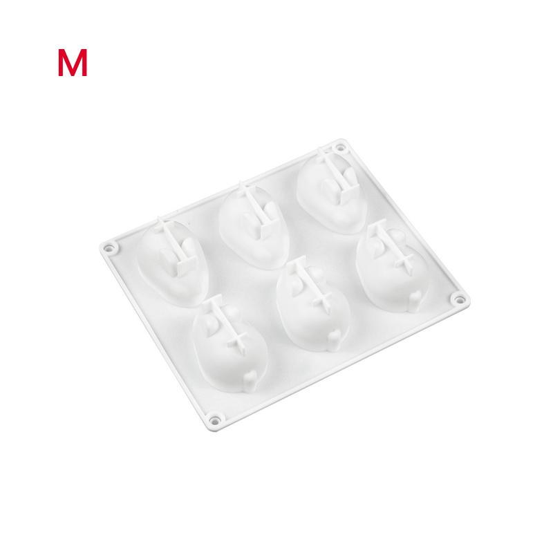 Silicone Rabbit Mold Easter Fondant Bunny Mold Chocolate Cake Mold 6-cavity Mousse Cake Decoration Baking Mold DIY Candle Model