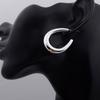 Women's Chunky Open Oval Dangle Earrings for Wedding Party European Vintage Golden Copper Color Geometry Punk Zircon Gift