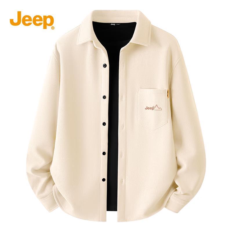 JEEP Men's Fleece-Lined Corduroy Shirt