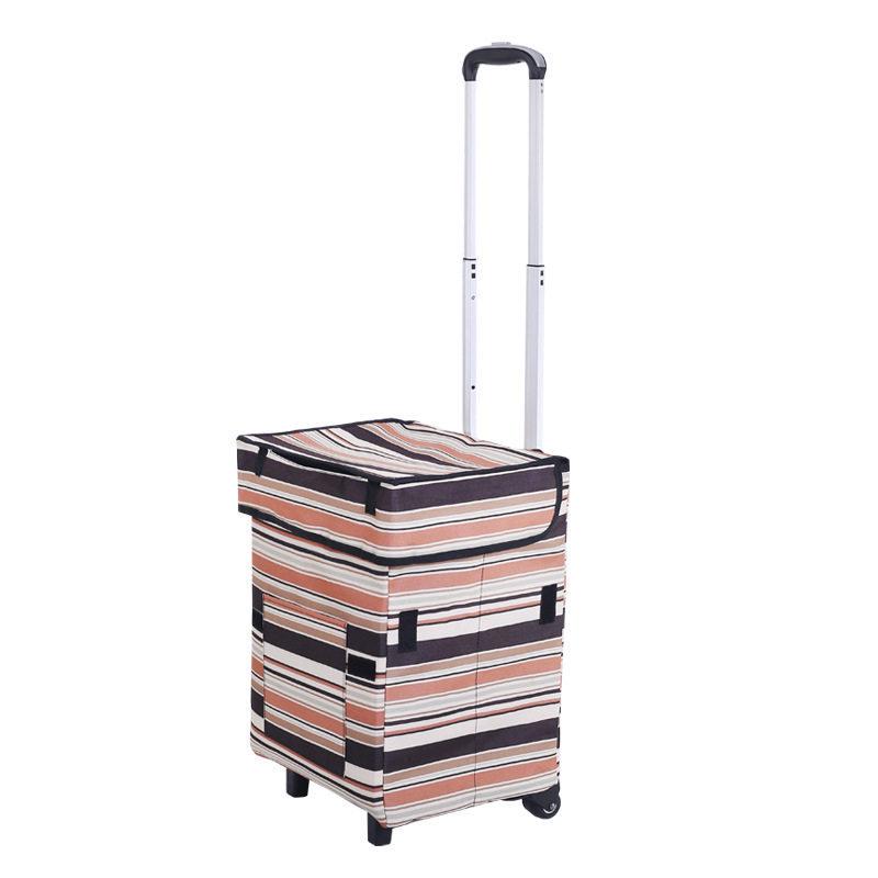 Portable Folding Trolley Bag: Telescopic Shopping, Storage & Luggage Cart