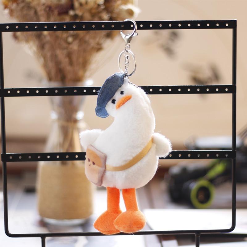 Ins Cute Cute Little Duck Pendant Plush Toy Doll Creative Cartoon Little Yellow Duck Schoolbag Hanging Decoration