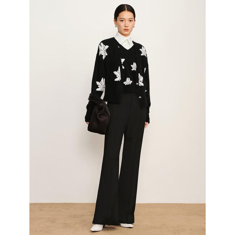 

JZ Annakou Relaxed Jacquard V-Neck Cardigan Sweater XL