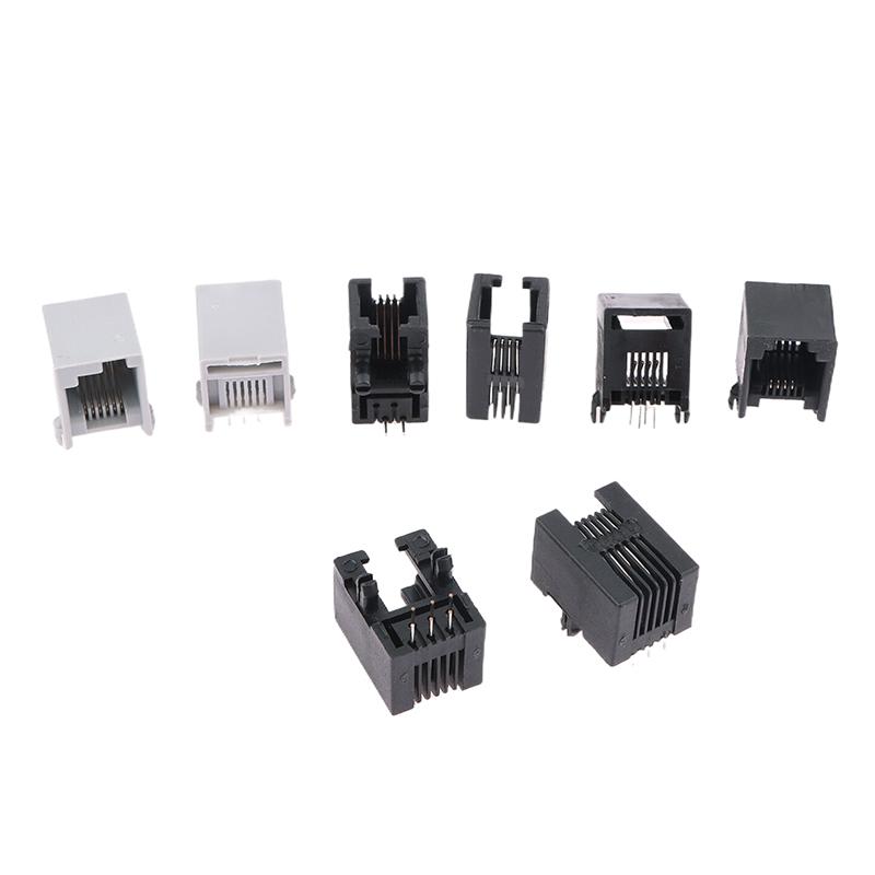 10 Stück Rj11 Telefonbuchse Gebogener Pin 95001 4P4C 6P6C 6P4C Buchse Pcb-Steckverbinder Telefonbuchse