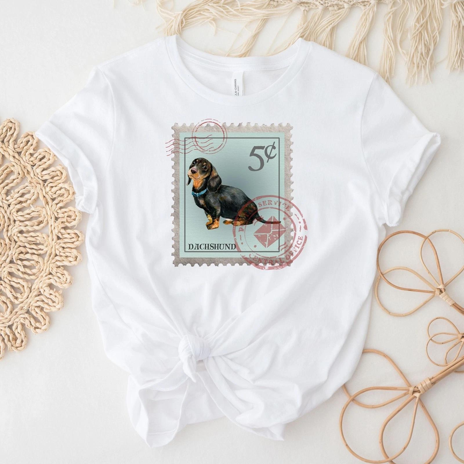 Dachshund Dog Postage Stamp Shirt XL