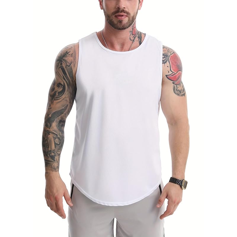 

[iEndyCn] men s tank top training wear U-neck sleeveless fitness t-shirt muscle training sports sleeveless sportswear body building Muscle fit