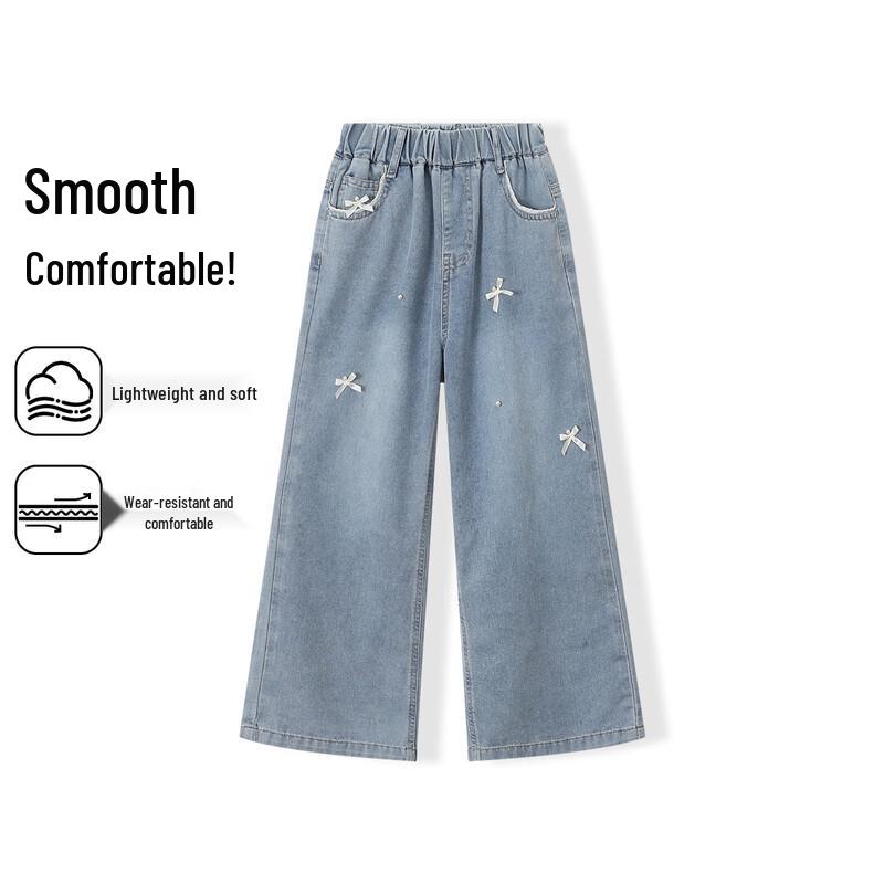 

Montagut Girls Pearl Bowknot Straight-Leg Jeans 150