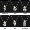 Openable Glaze Vial Pendant Necklace Water Drop Heart Steel Chain Keepsake Jewelry Gift Perfume Mini Bottles Jewellery Necklace