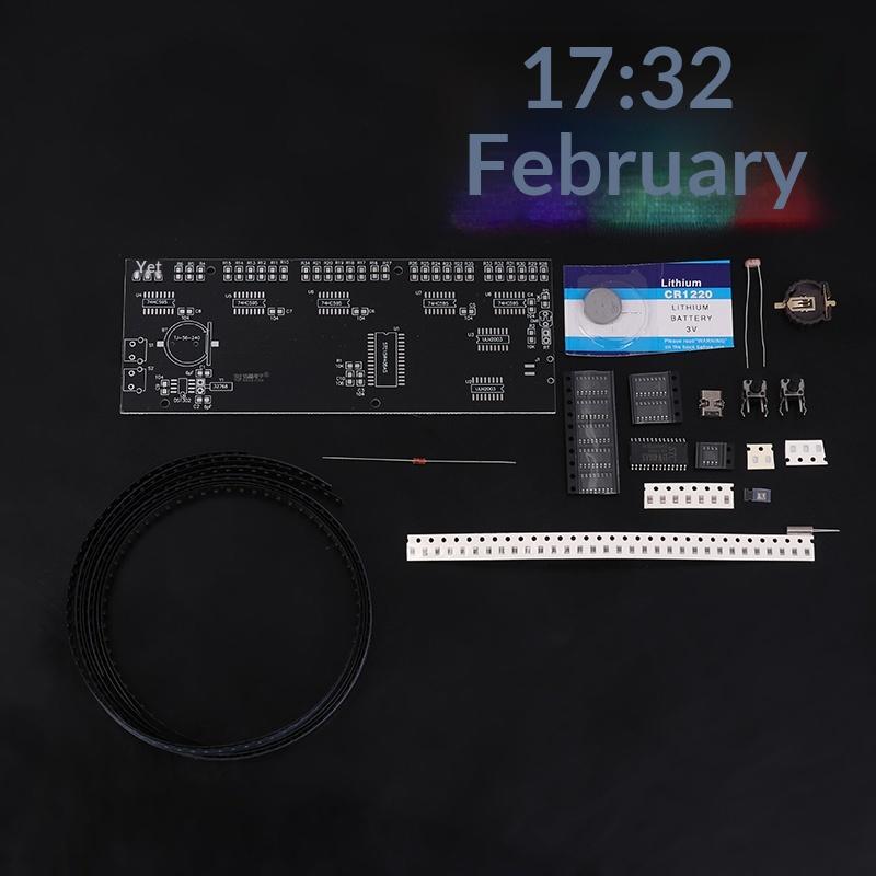 Led Dot Matrix Digital Clock Kit With Auto Brightness Time Temperature Soldering Practice Kit Diy Electronics Project