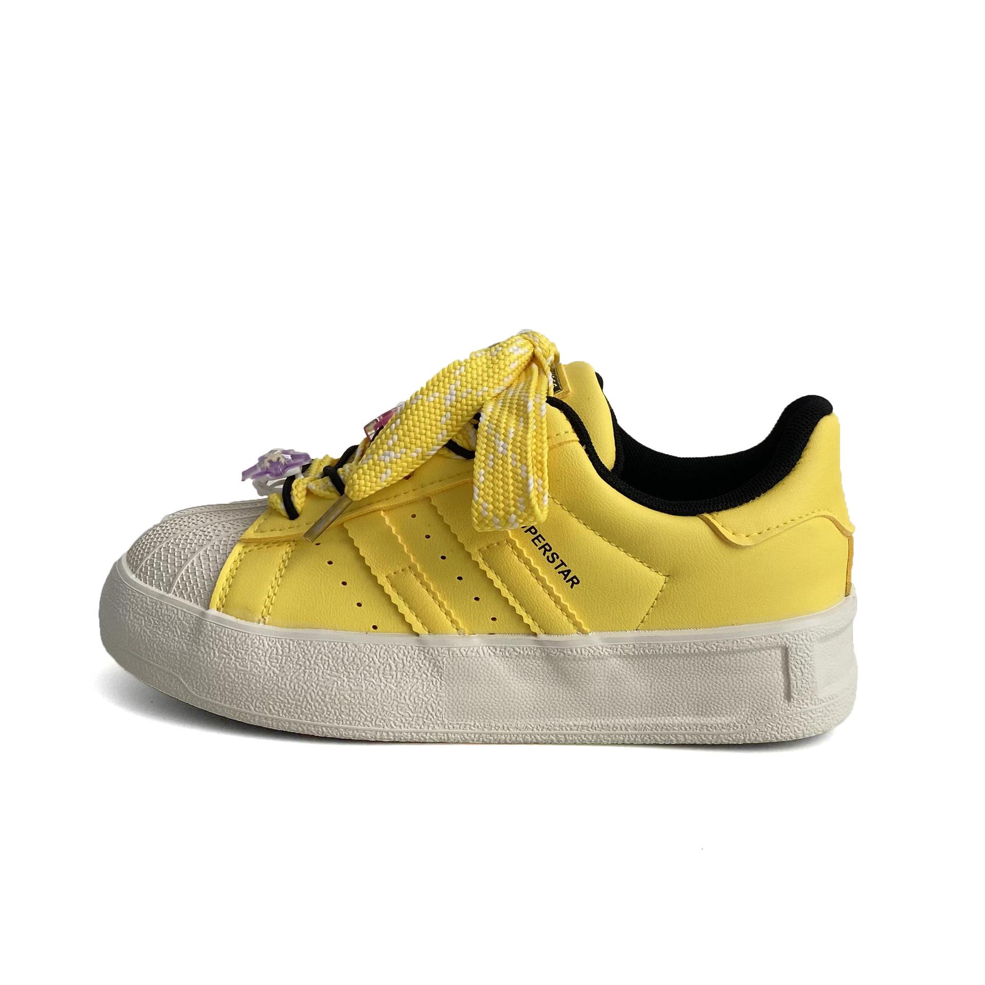 

Весенние новые нишевые дизайнерские кеды с ракушечным носком, повседневная обувь в стиле ретро, DIY с бусинами, на шнуровке, 5063 40 лимонно-желтый