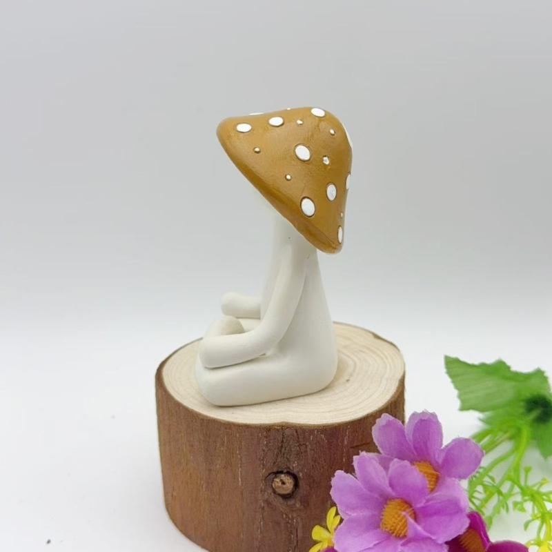 Garden Statue Fairys Garden Accessories Centrepieces Meditations Mushroom Figurines Sculptures Miniature Landscape Decors