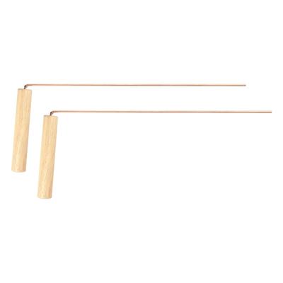 2X99.9%Pure Copper Copper Probes Rod For Divination Tool With Wooden Handles