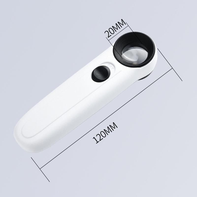 40X Handlupe mit zwei LED-Leuchten Identifikation Schmuck Diamant Jade Spiegel HD Lupe