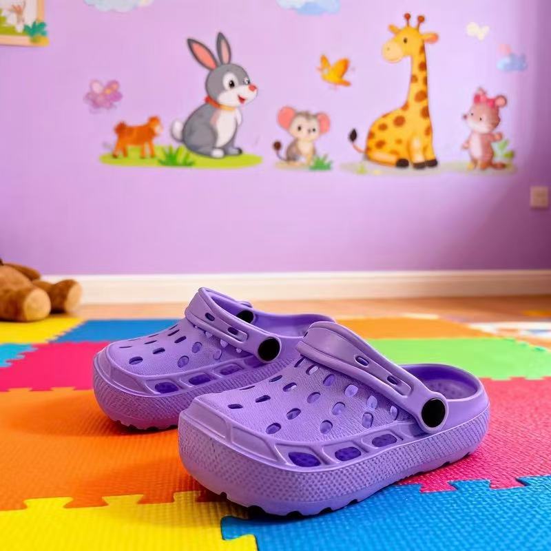 

Girls Pink Cut-out Design Clogs Soft Sole Anti-slip Children s Indoor Footwear 26-27