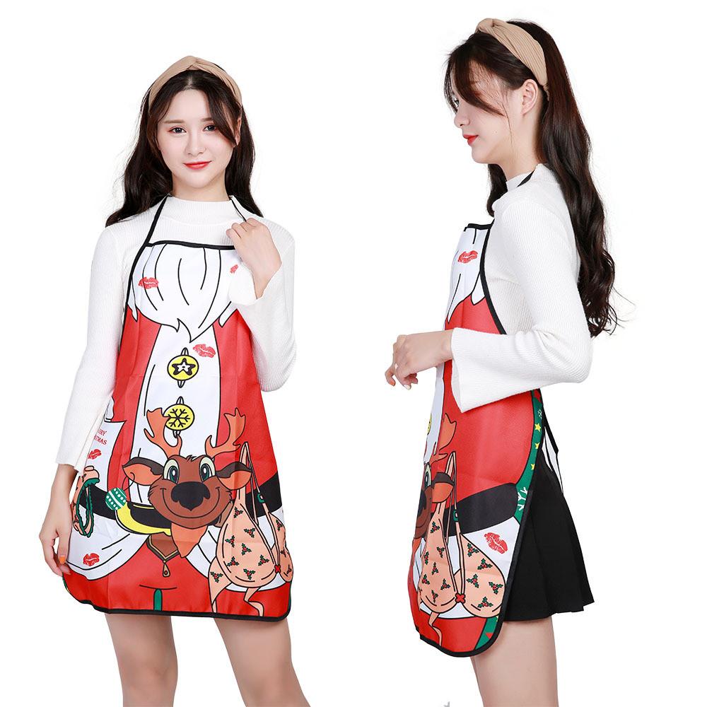 Festive Christmas Apron With Beautiful Snowman Design For Holiday Party Decor