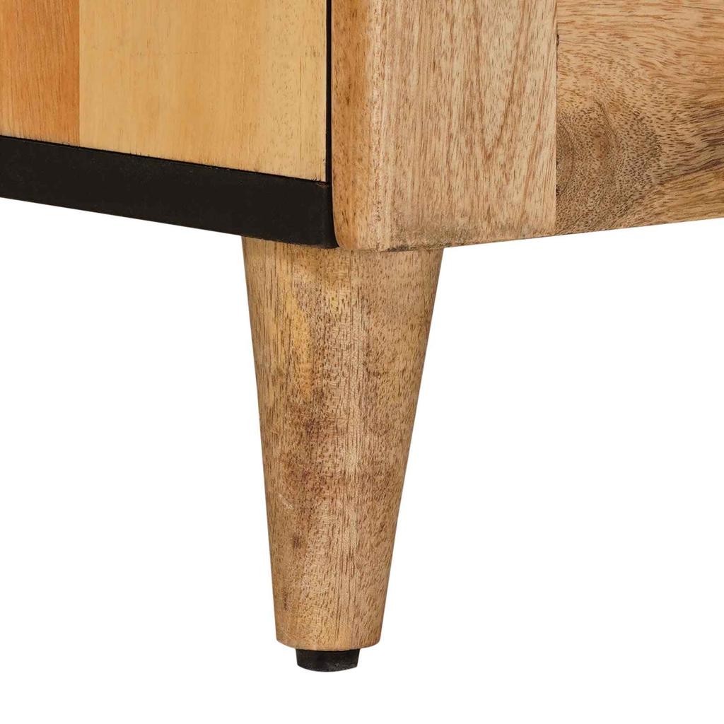 TV Cabinet with Door Natural 105 X 33.5 X 46 Cm Solid Mango Wood