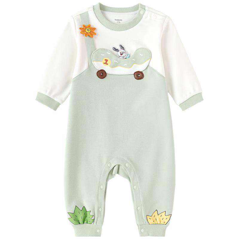 Balabala Infant Faux Two-Piece Long Sleeve Bodysuit Romper