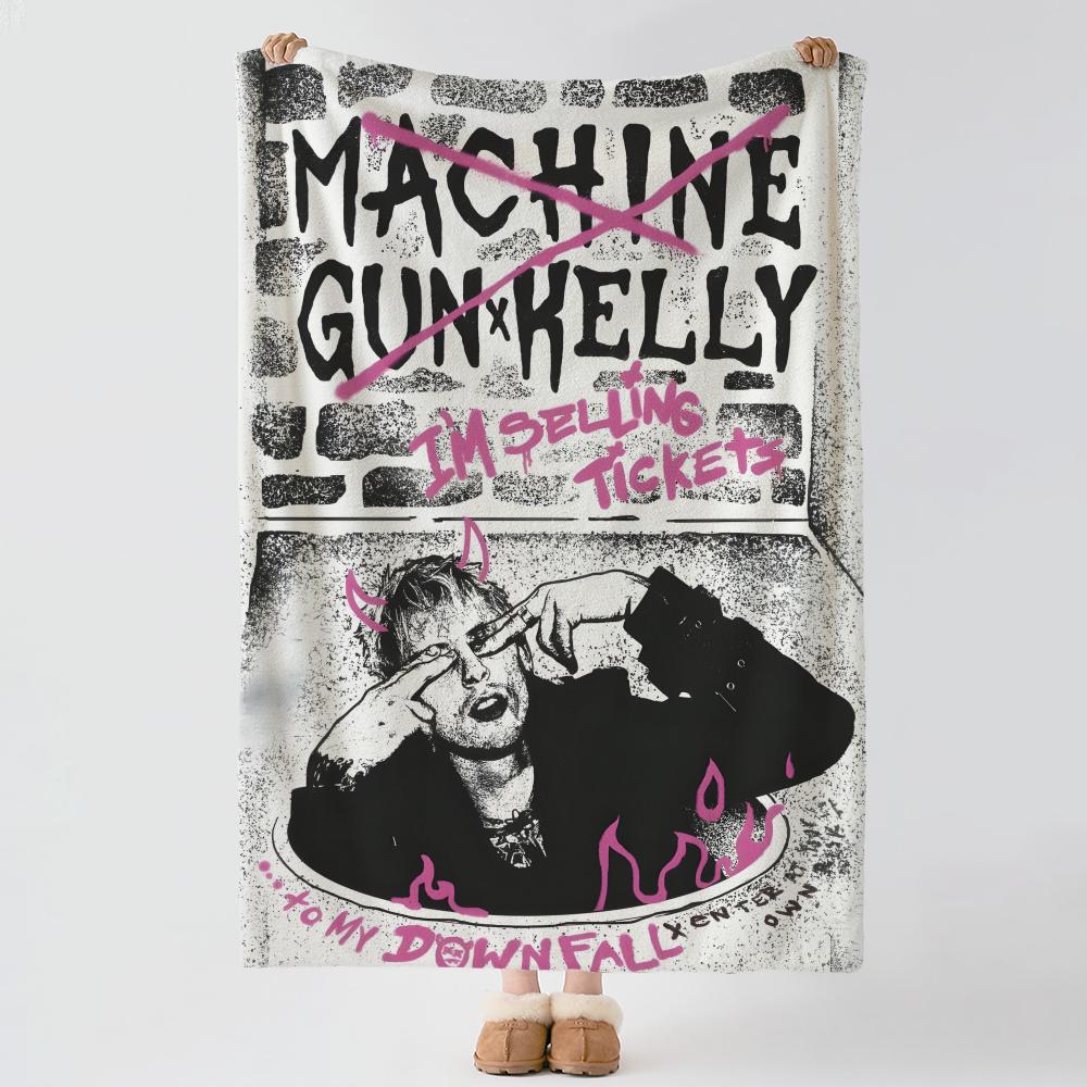 Music M-Machine Gun Kelly-Y Throw Thick Comfort Flannel Quilt, Multi-scene Use Indoor Outdoor Daily Nap