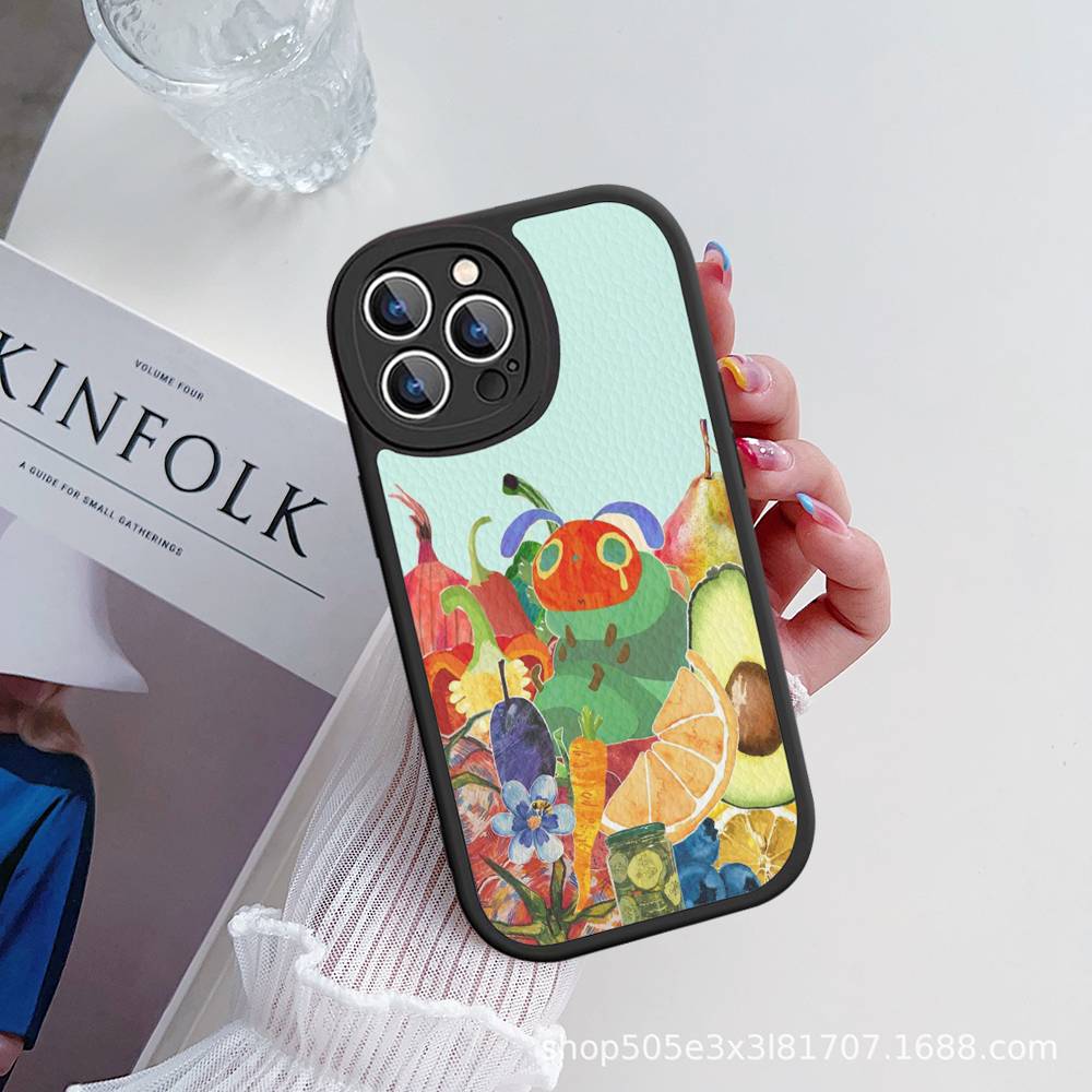 

The Very Hungry Caterpillar Phone Case For IPhone 16 15 14 13 12 11 Pro Max Plus 16E Soft Leather Cover 12 pro max