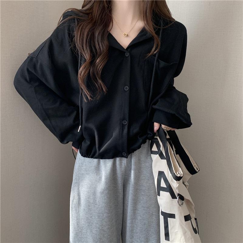 Women's 2023 Loose Hooded Cardigan - Spring/Autumn Trendy Short Hoodie