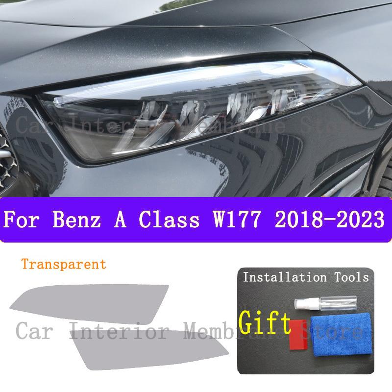 For Mercedes Benz A Class W177 Car Exterior Headlights Anti-Scratch Protective Film Headlamps Repair Sticker Accessories