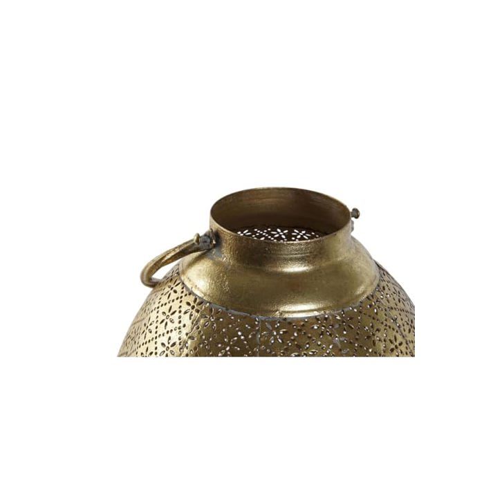 Metall- und Glas-Kerzenständer - Home ESPRIT - Goldfarben - Mehrfarbig - 24x24x38,5 cm