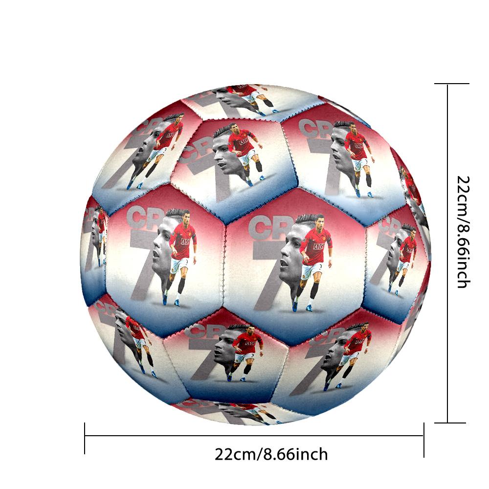 Pallone da Calcio Taglia 5 Stampato Cristiano Ronaldo Resistente all'Usura Standard Allenamento Adulti Regalo per Fan Partite Indoor Outdoor Sport