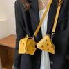 Cheese Block Crossbody Bag Cute Triangular Square Cheese Purse Small Crossbody Purse