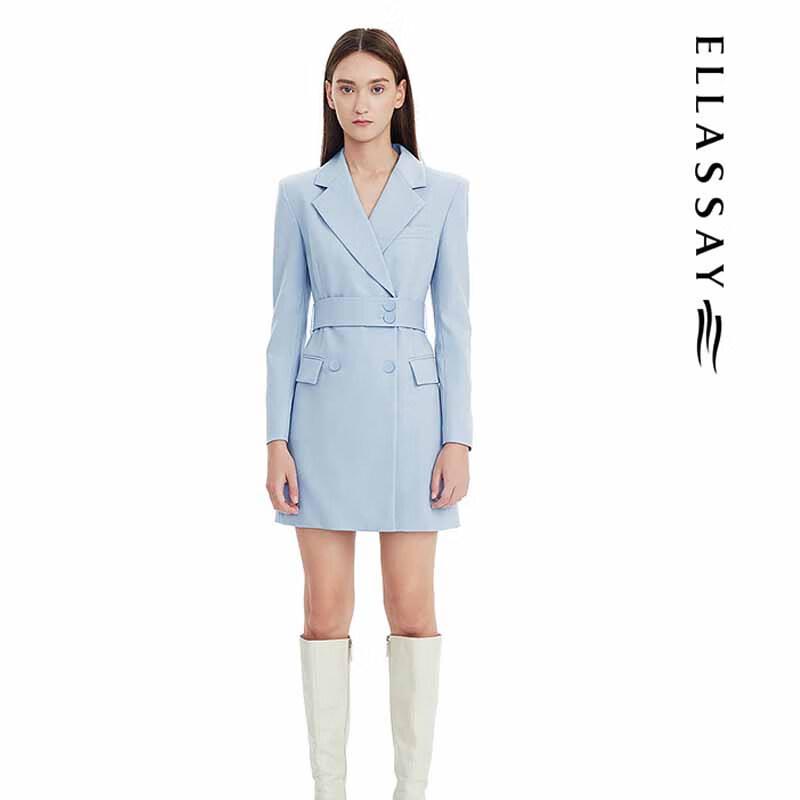 

ELLASSAY Women s Spring Textured Wool Blend Blazer Dress M