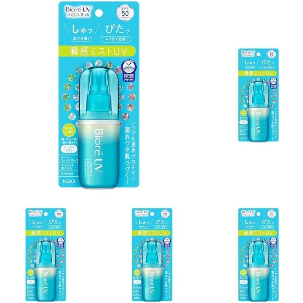 Biore Sun Mist UV Aqua Rich Aqua Protect Mist 60ml 5-Pack