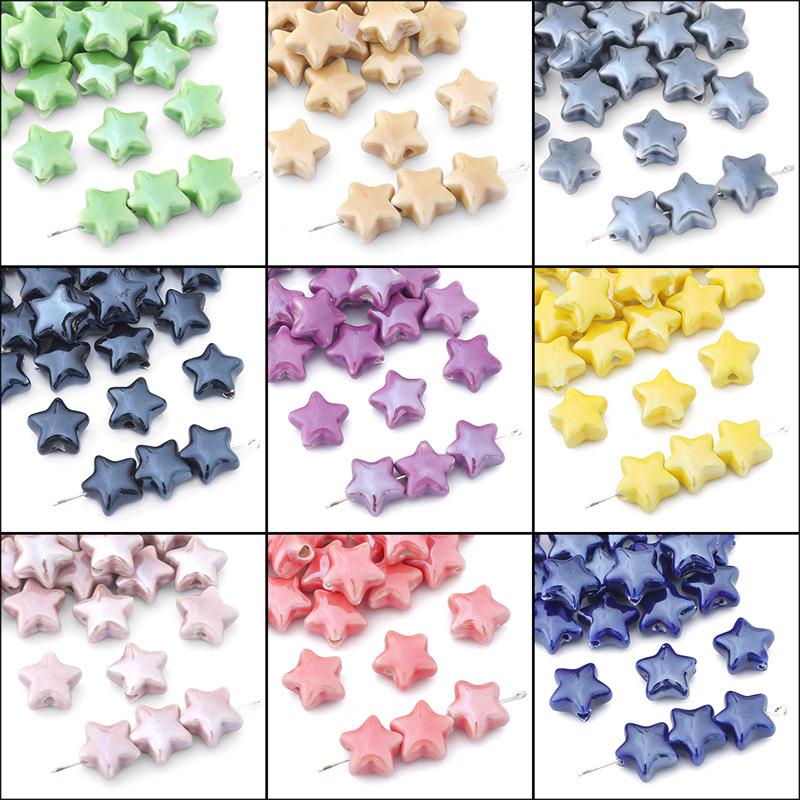 

Nai Du Ceramic Pentagram Flower Beads for DIY Bracelets, Necklaces, Earrings, and Jewelry Accessories