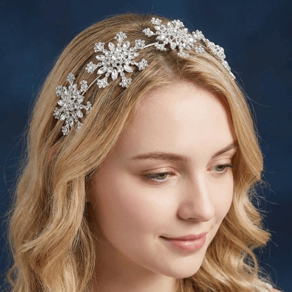 Luxury Floral Bridal Tiaras Sparkling Pageant Diadem Headband Stage Performances