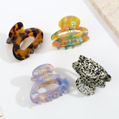 Acetát Leopard Malé sponky do vlasů Dráp do vlasů Ženy Barrettes Krabí Sponka Styling Clip Dívčí Móda do vlasů Příslušenství k pokrývkám hlavy