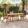 VidaXL 5pcs Garden Dining Set Solid Acacia Wood Textilene, Outdoor Dining Set, Room Furniture 3279300