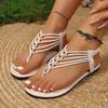 Summer 2026 Women's Soft Comfortable Sandals Slippers Crystal Bead Pendant Holiday Beach Sandals Rubber Sole Adult Leisure Shoes