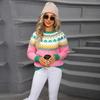 Retro Pullover Sweater for Women, New Autumn and Winter Christmas Fashion Sweater, Jacquard Personalized Knitted Sweater