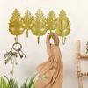 Elegant Gold Leaf Iron Wall Hook For Entryway Bedroom Storage Key Coat Hanger Practical Home Organization Tool