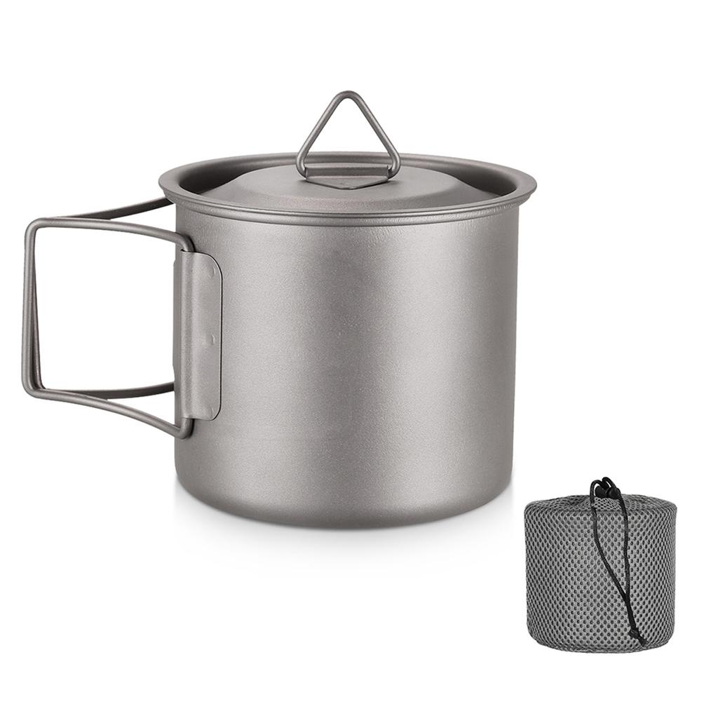Ultralehký titanový hrnek Outdoor Přenosný Kempingový Piknikový Hrnky na vodu se sklopnou rukojetí 300ml / 350ml / 450ml / 550ml / 650ml
