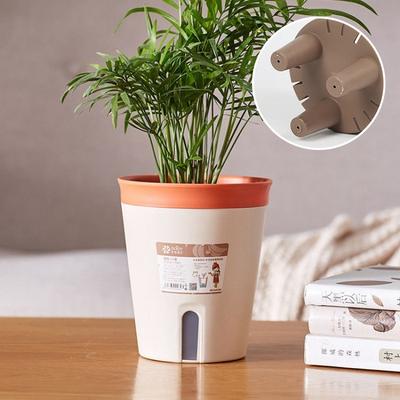 Selbstbewässernde Pflanzgefäße Runde Selbstbewässerungstöpfe für Zimmer- und Außenpflanzen Sukkulenten Veilchen Automatischer Feuchtigkeitsspendender Blumentopf