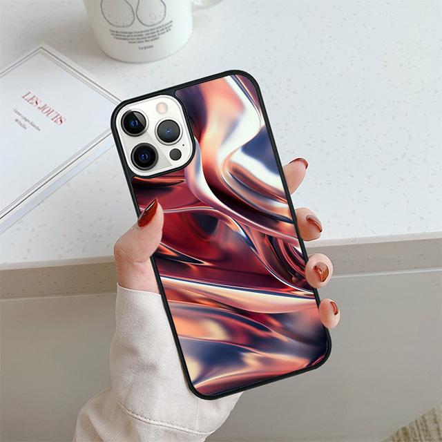 Iridescent Holographic Art Phone Case For iPhone 17 Air 14 15 16 13 12 Cover For Apple Pro Max 6S Plus Coque